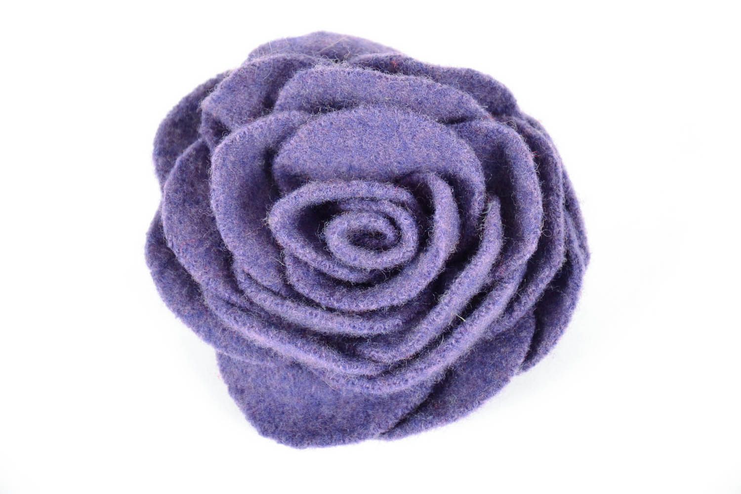 Grande broche fleur en laine Petite Rose photo 2