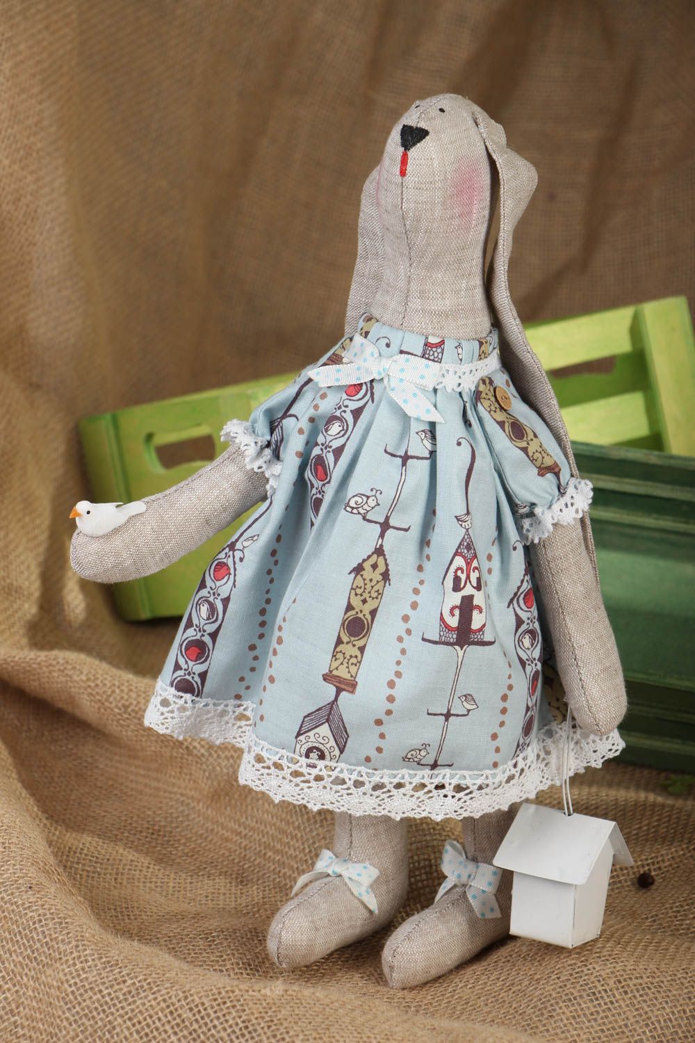 Cotton and linen toy Bunny photo 5