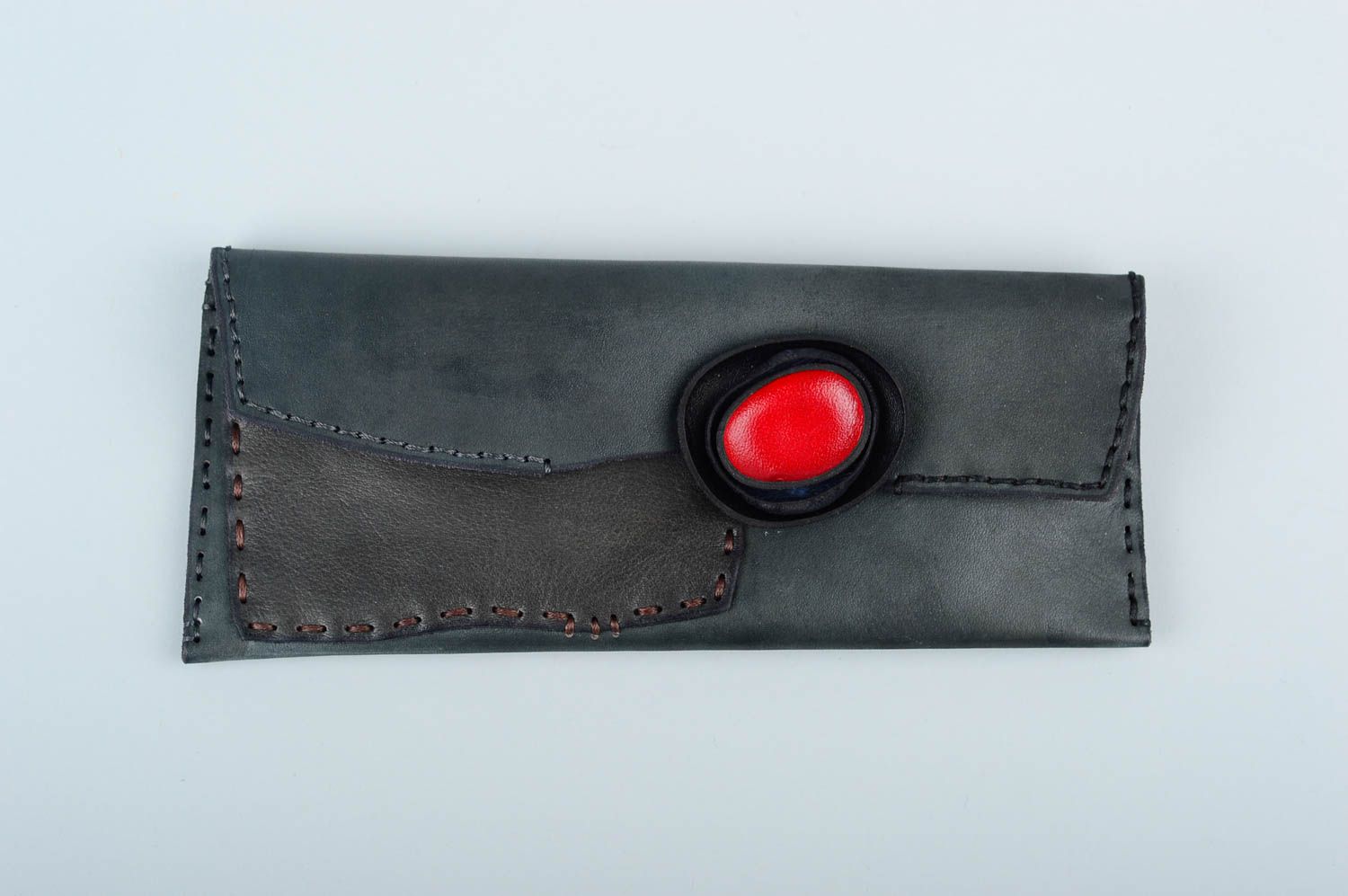 Кожаный аксессуар кошелек ручной работы стильный авторский кожаный кошелек фото 1