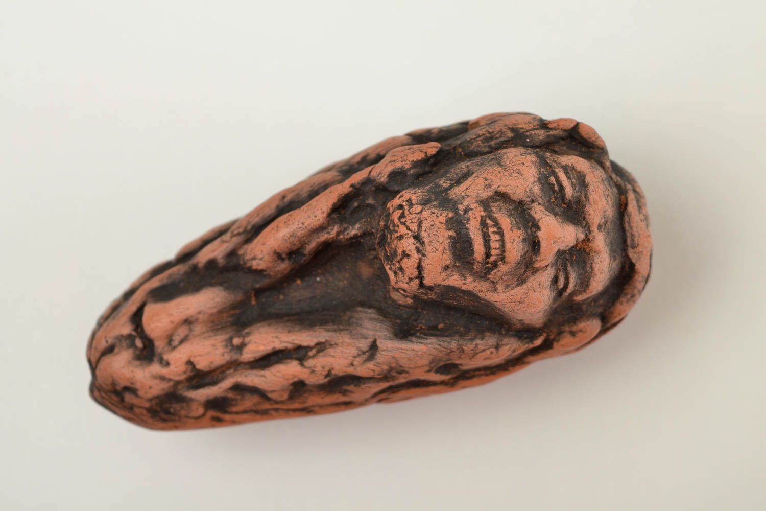 Ungewöhnliche Ton Pfeife handmade Tabak Pfeife originell Accessoire für Männer foto 1