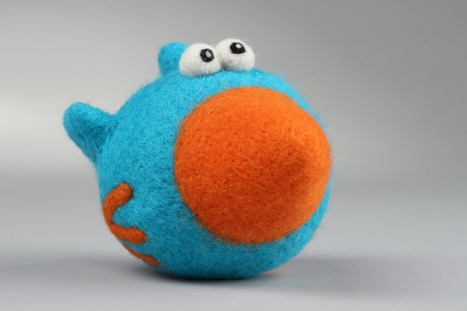 Soft toy felted from wool Blue birdie photo 3