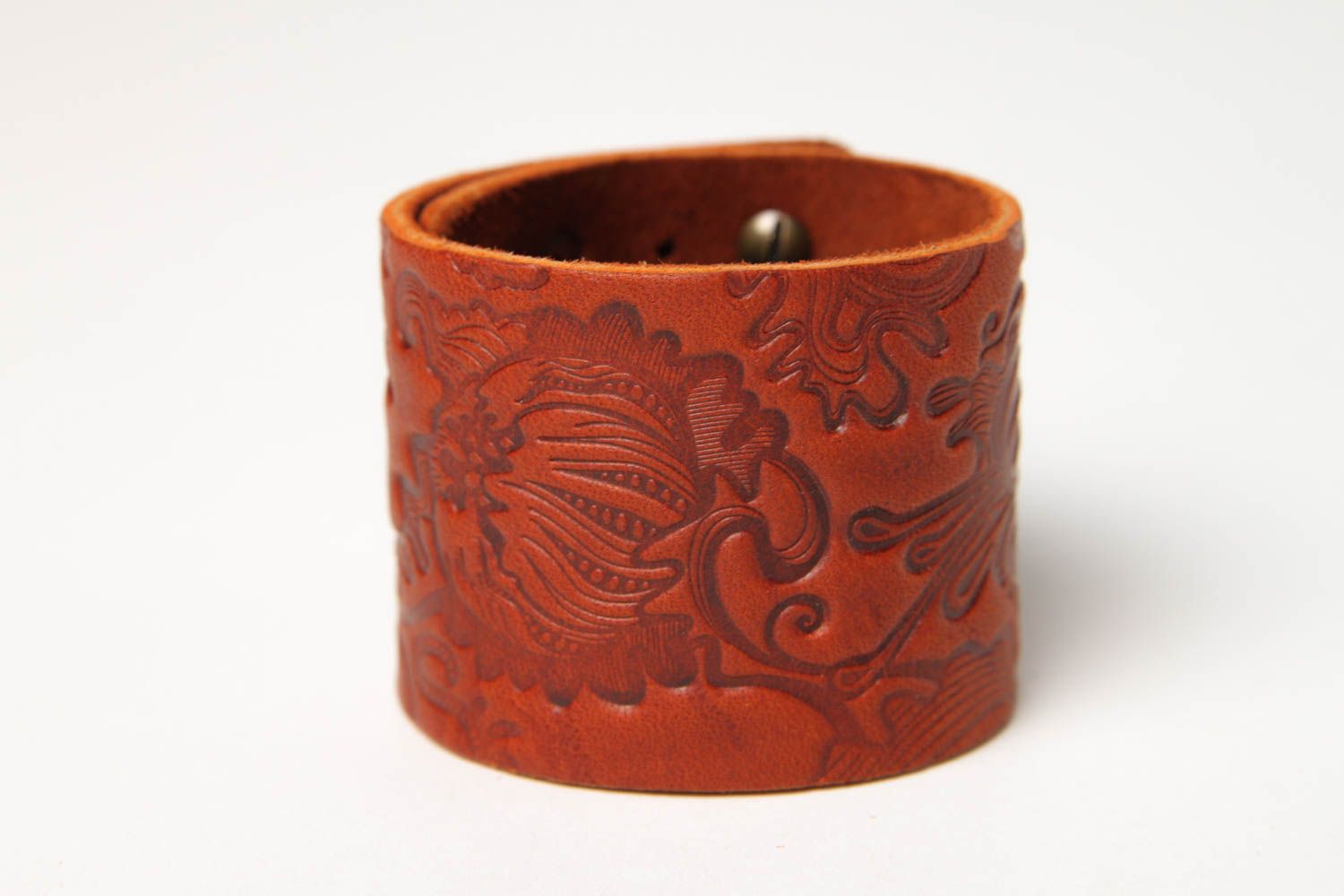 Beautiful handmade leather bracelet costume jewelry fashion trends gift ideas photo 2