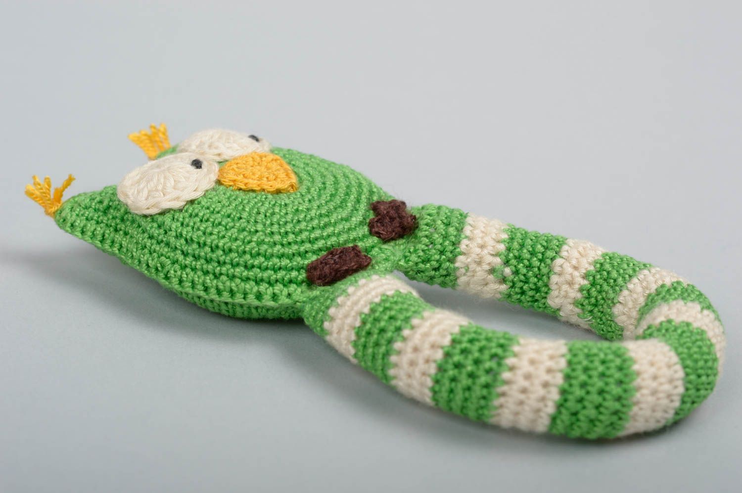 Doudou hibou fait main Jouet pour bébé tricoté au crochet Cadeau enfant photo 3