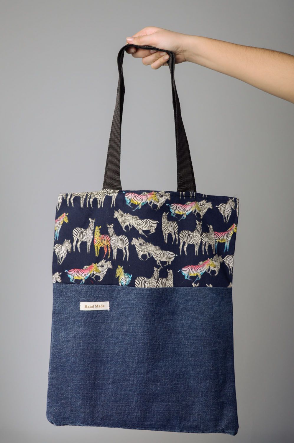 Fabric bag with zebras photo 3