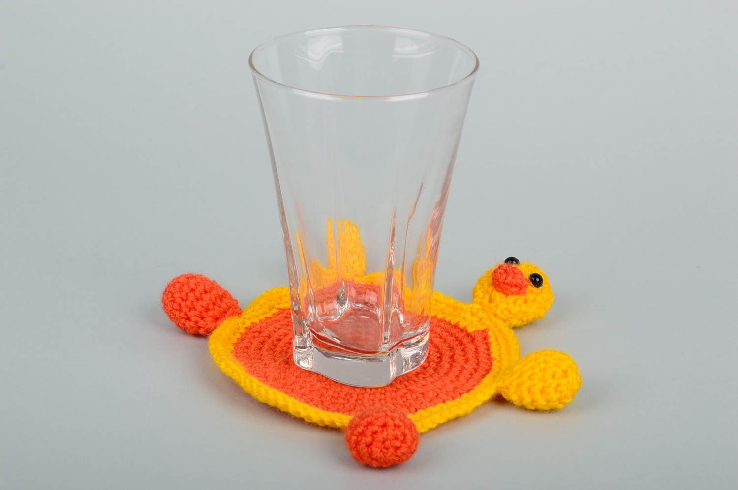 Dessous-de-verre design fait main rond au crochet Canard Accessoire cuisine photo 1