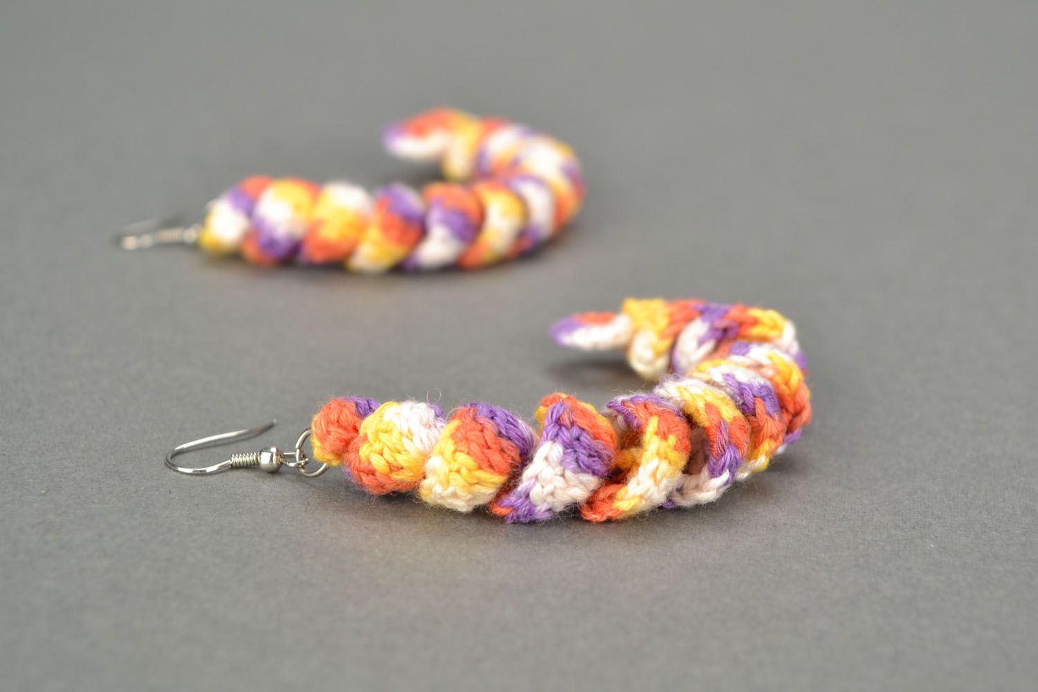 Crochet earrings Rainbow photo 1