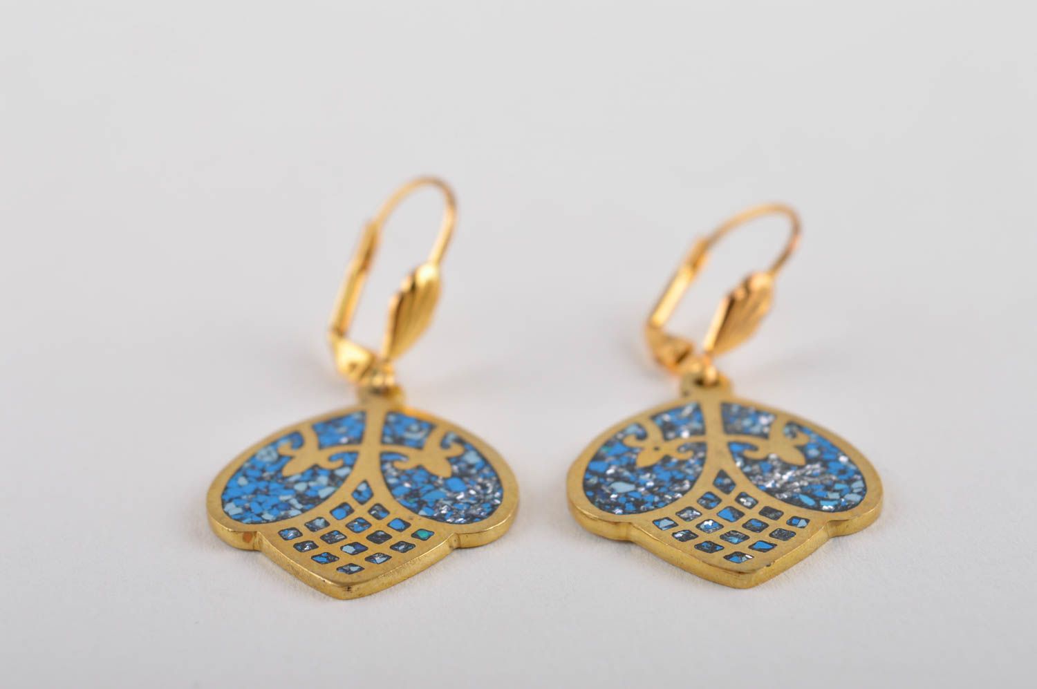 Handmade beautiful stylish earrings elegant designer earrings brass jewelry photo 4