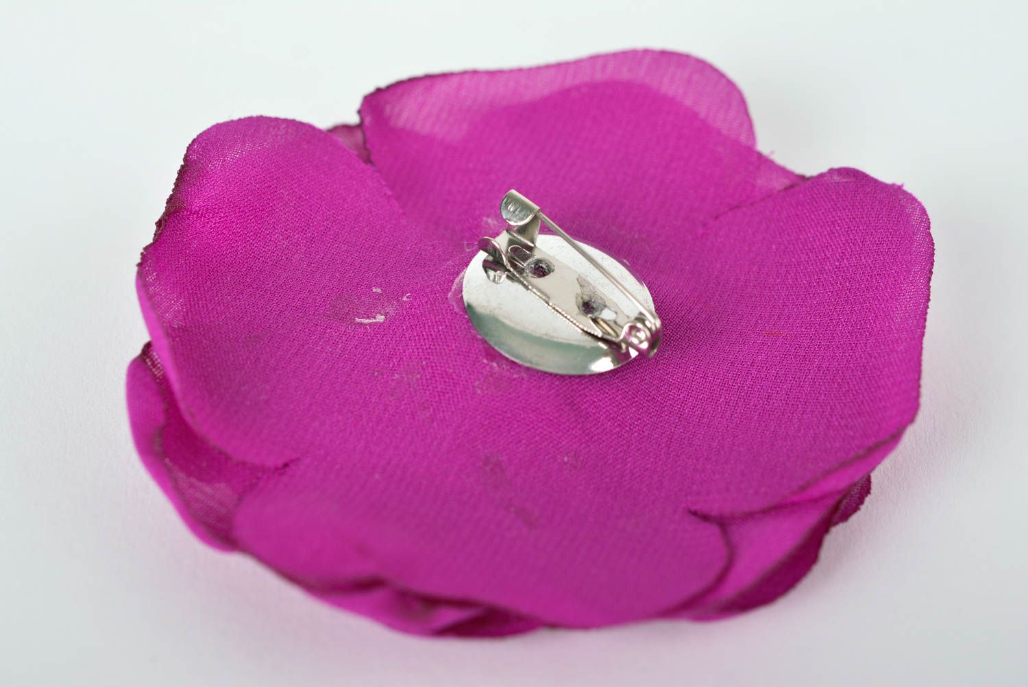Handmade designer jewelry stylish violet brooch unusual textile brooch photo 2