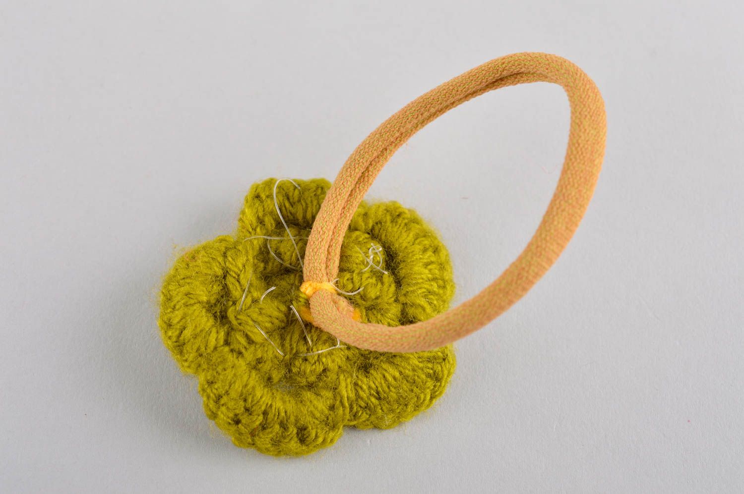 Handmade flower hair scrunchy hair accessories crochet barrette gift for girl photo 5