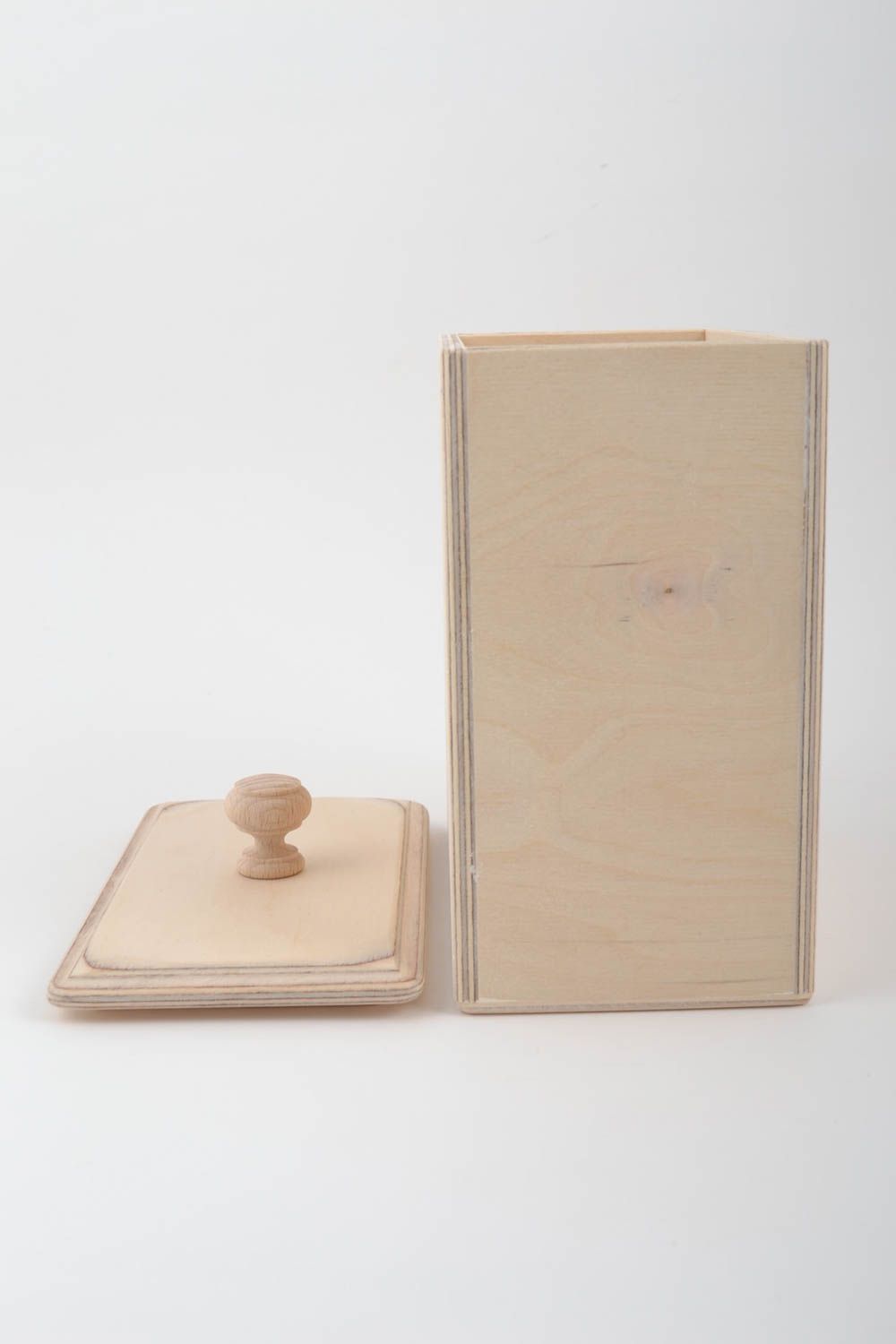 Beautiful handmade plywood blank box with lid for coffee DIY photo 4