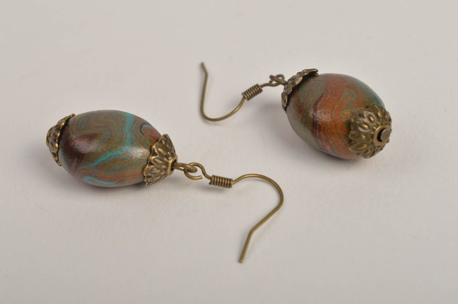 Handmade polymer clay earrings unusual stylish earrings elegant cute jewelry photo 4