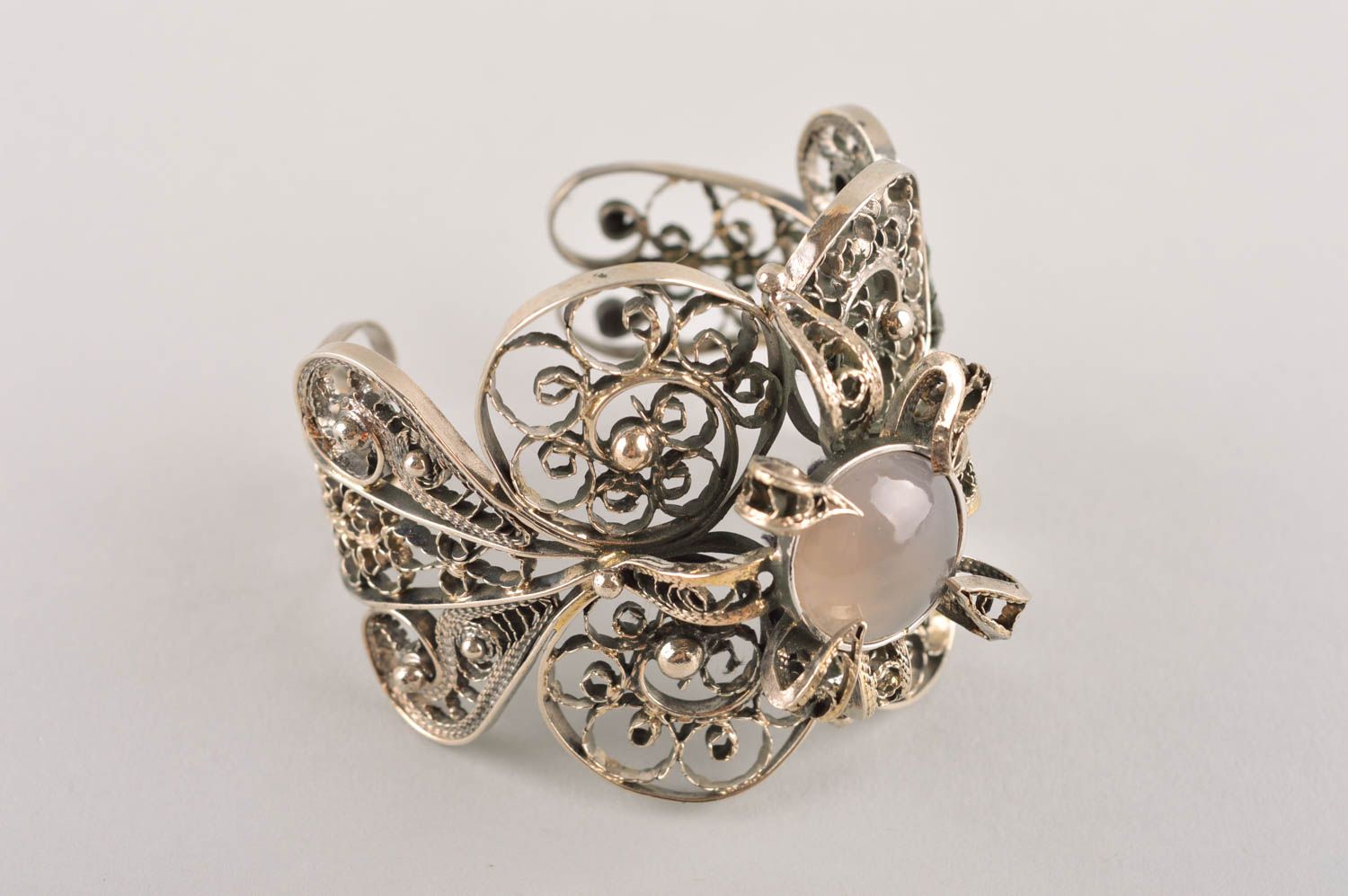 Handmade Metall Schmuck Damen Armband Geschenk für Frauen aus Kupfernickel Stein foto 2