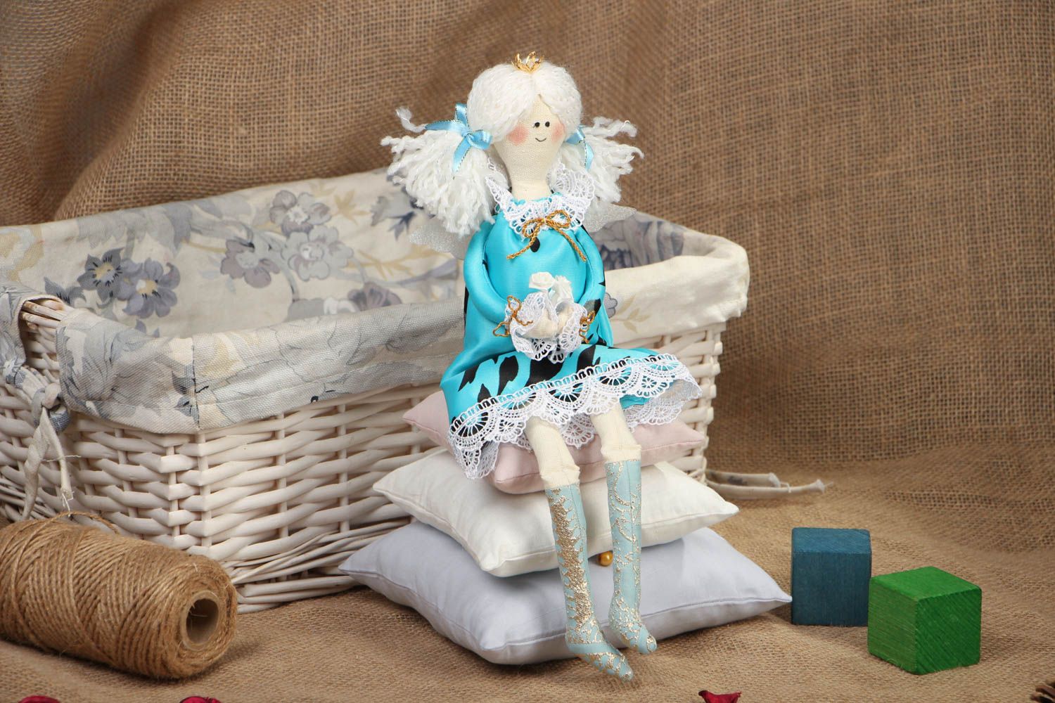 Designer textile doll Princess and the Pea photo 5