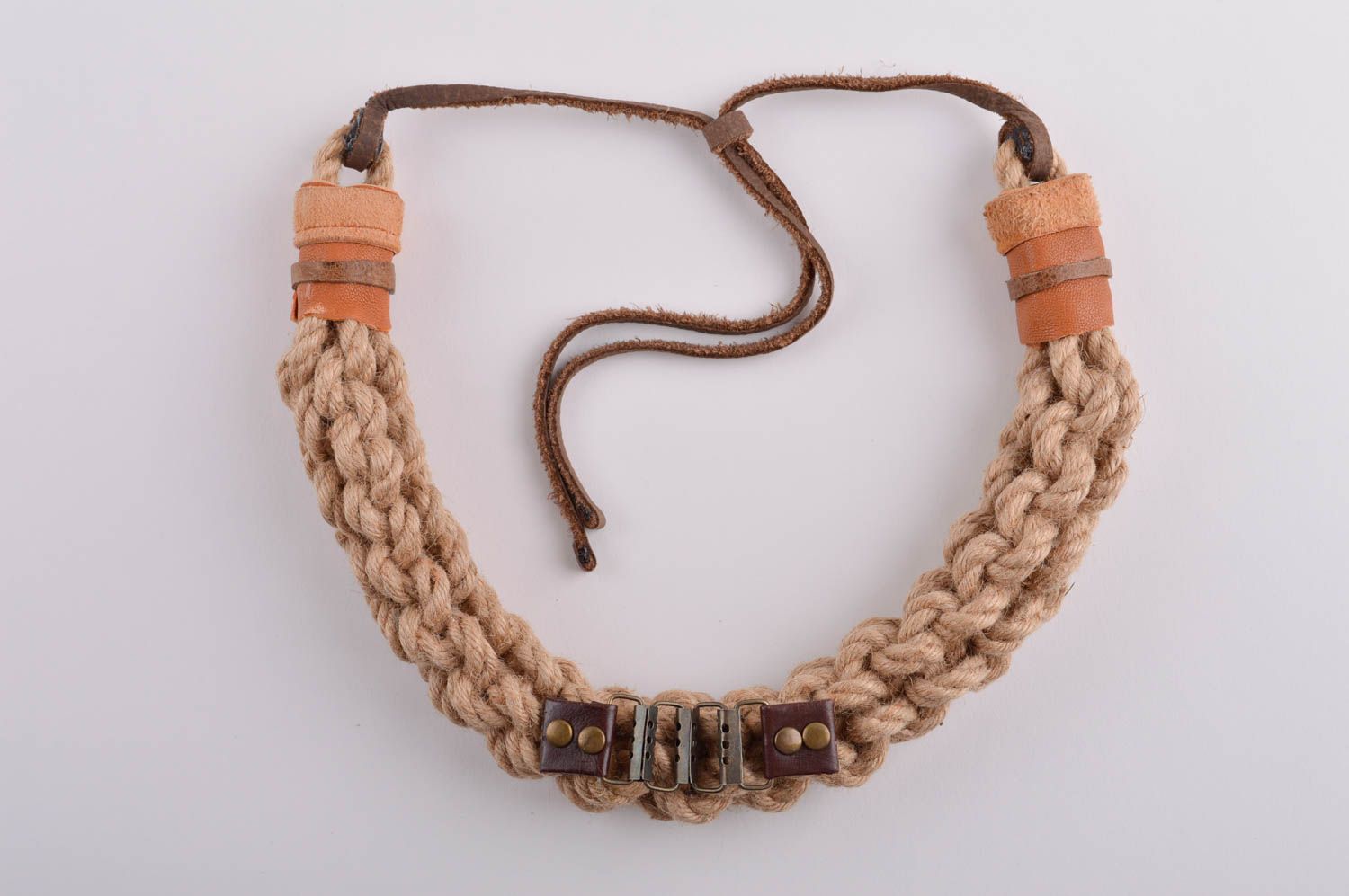 Collar para mujer artesanal de cuerdas natural regalo original accesorio de moda foto 2