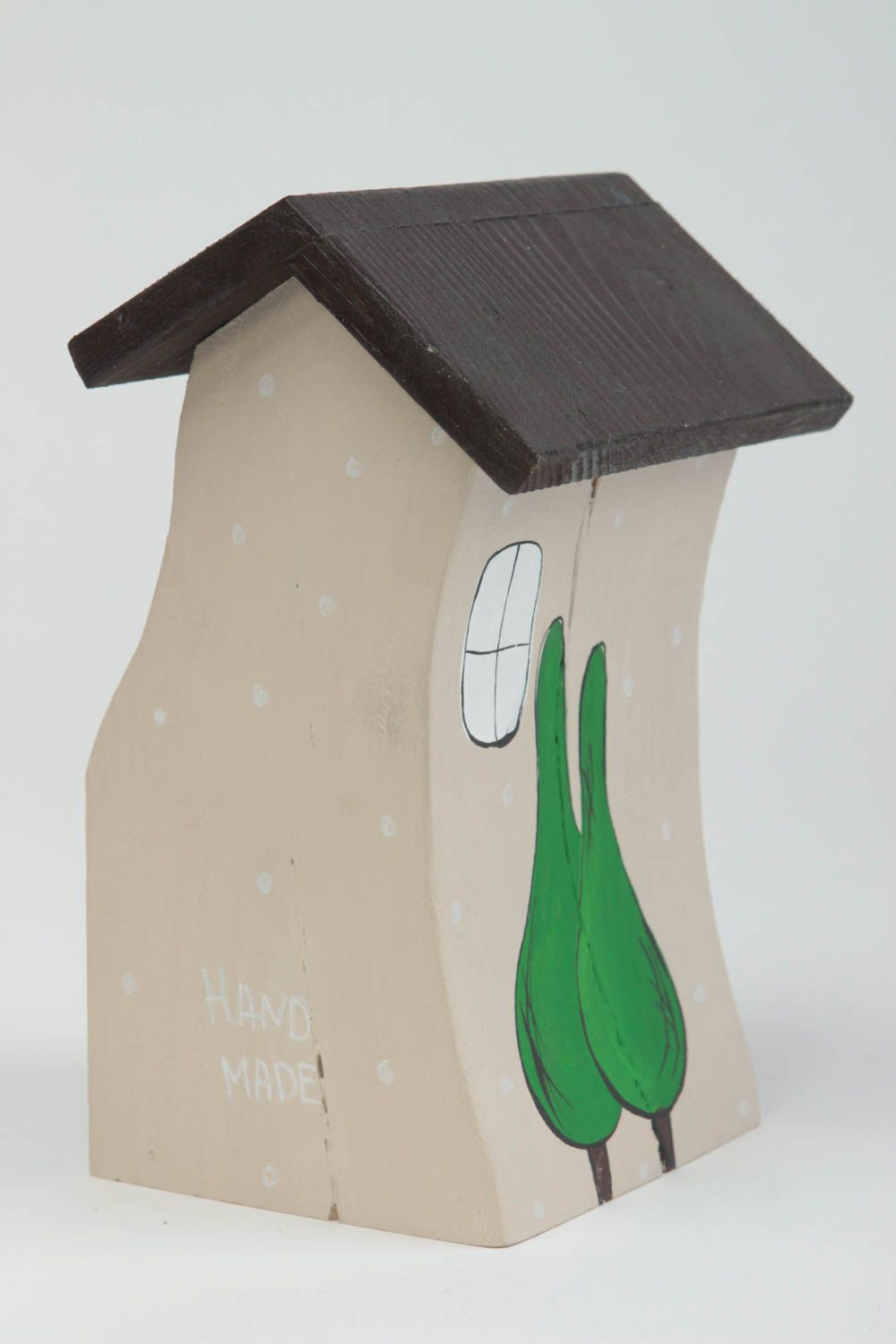 Handmade Deko Miniatur Figur Holz Figur mit bunter Bemalung originell schön foto 3