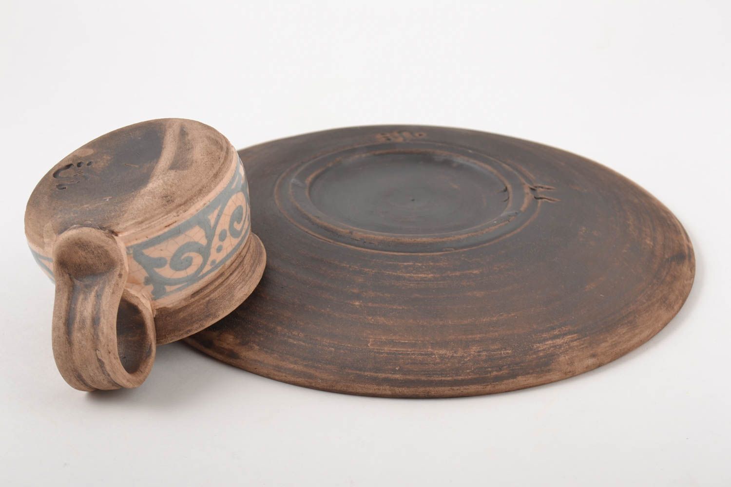 Keramik Geschirr handgemacht Keramik Teller schön Keramik Tasse Geschirr Set  foto 4