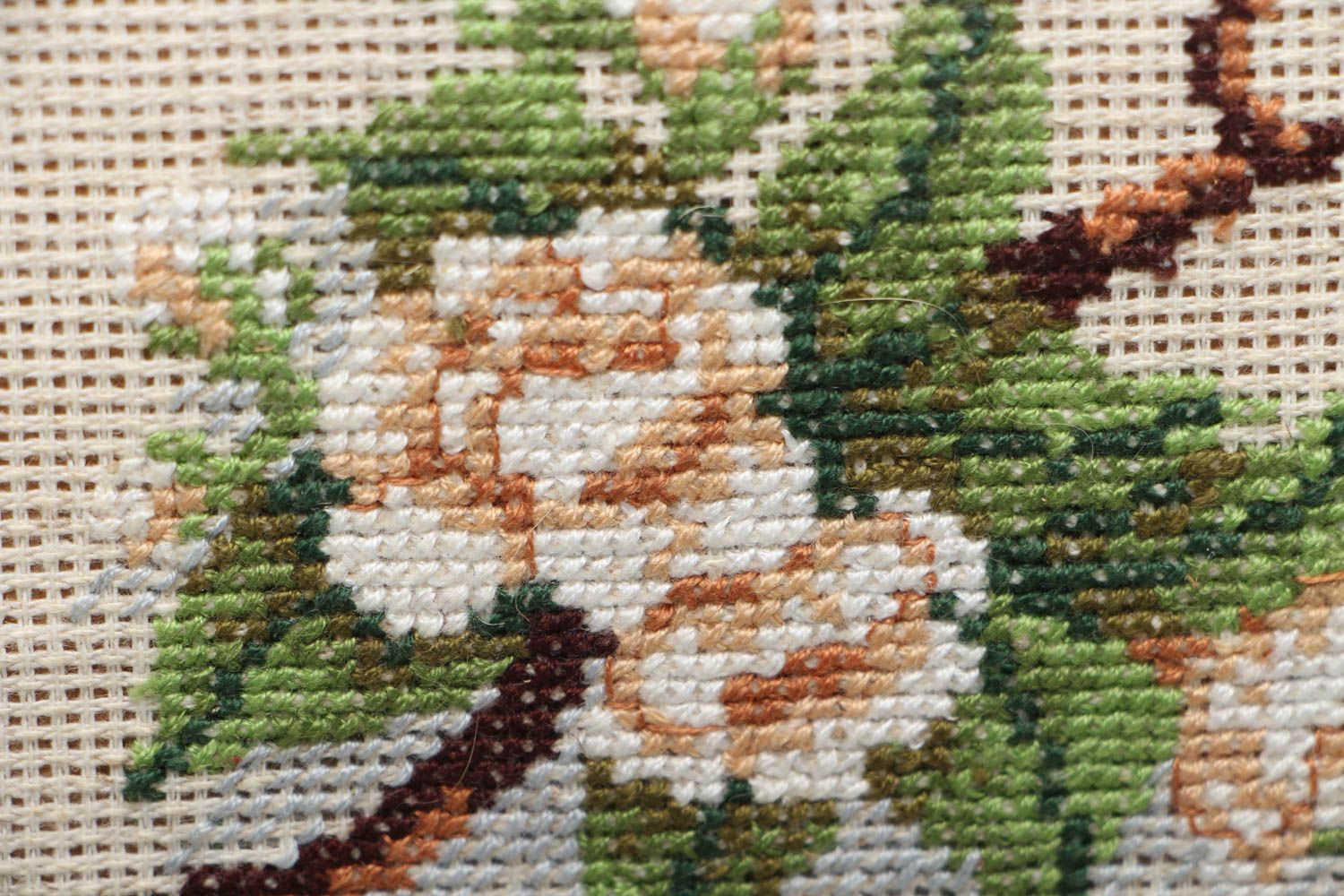 Cross stitched picture Green Butterflies photo 2