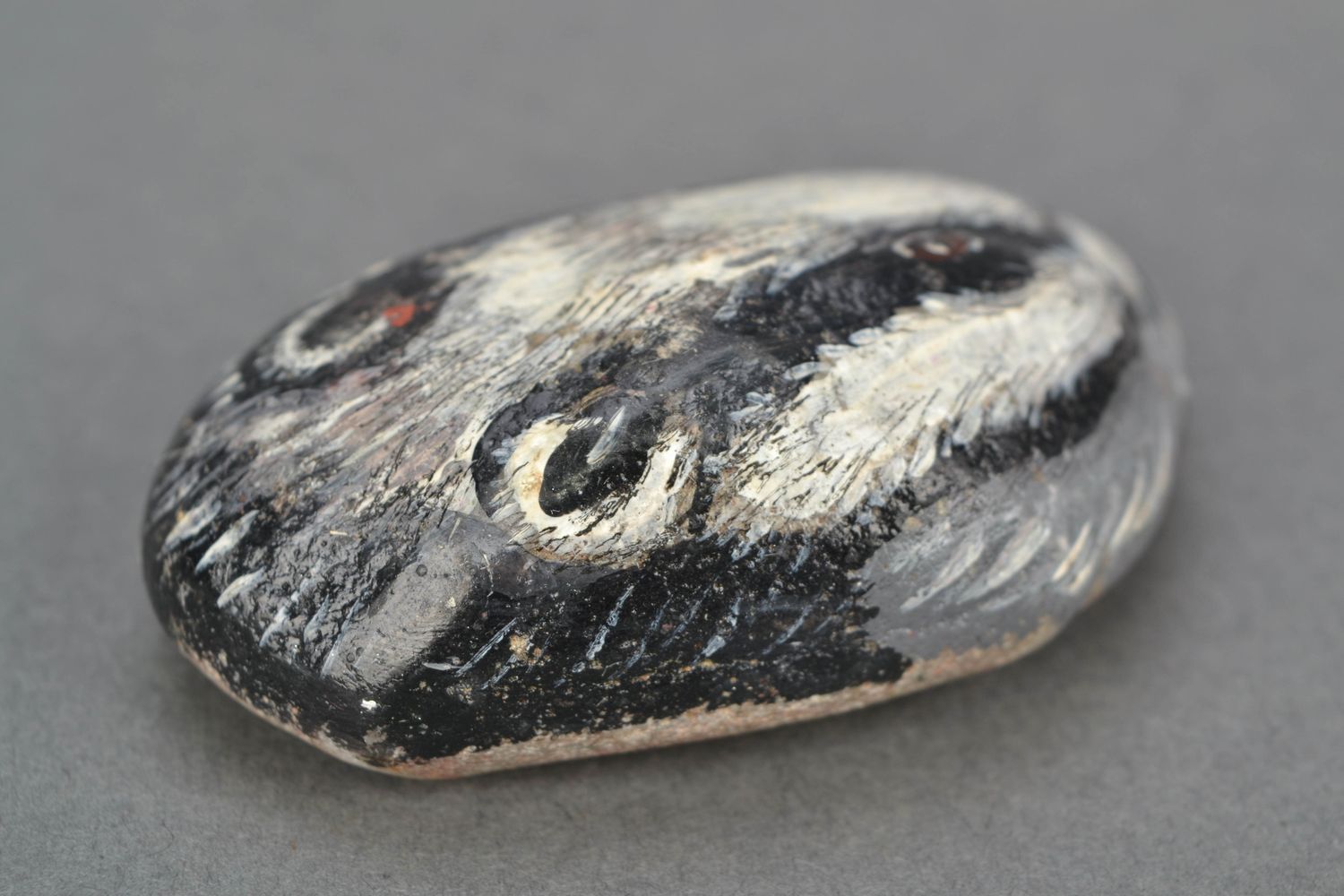 Oval sea stone for decor Skunk photo 4