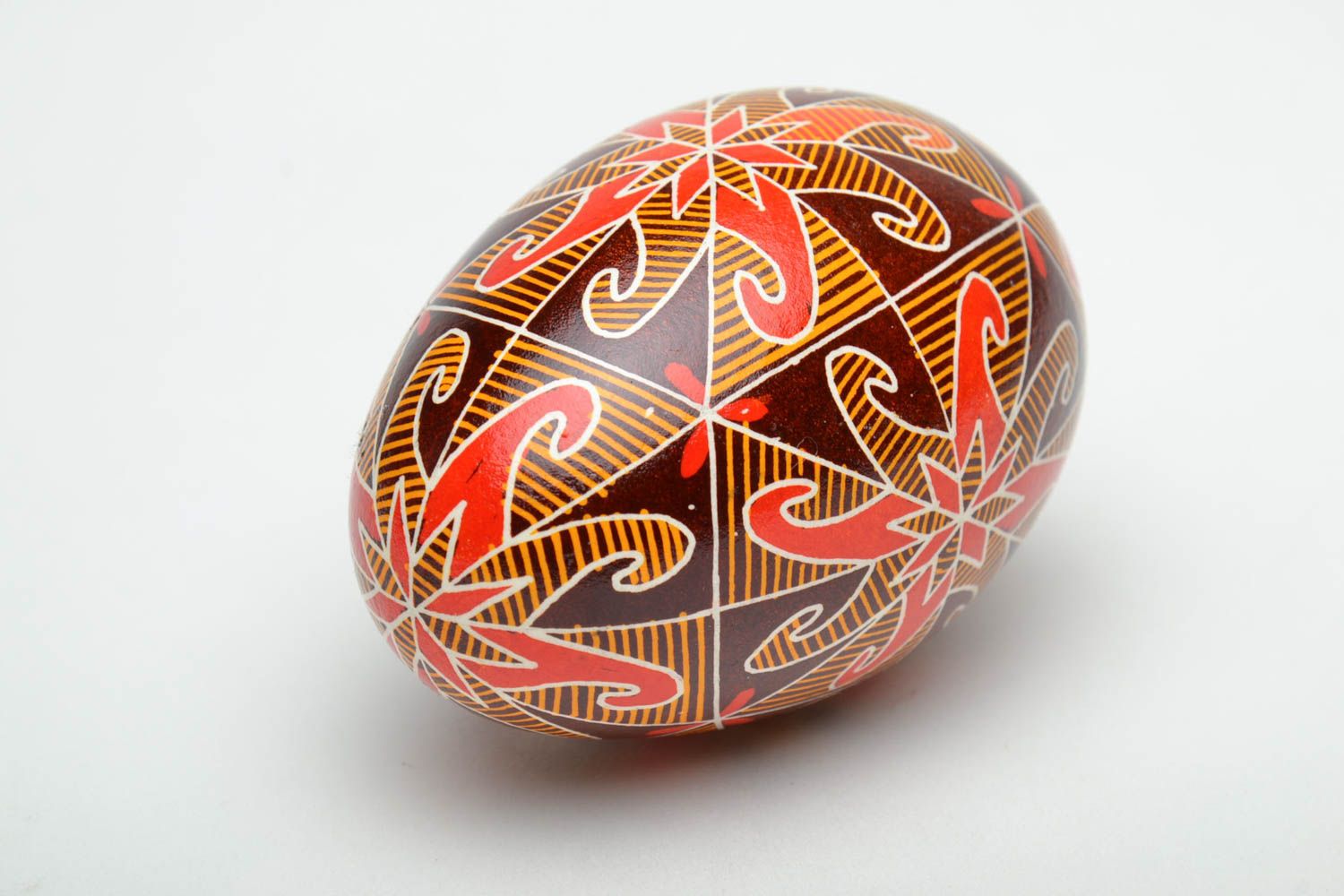 Ethnic painted goose egg with symbolics photo 4