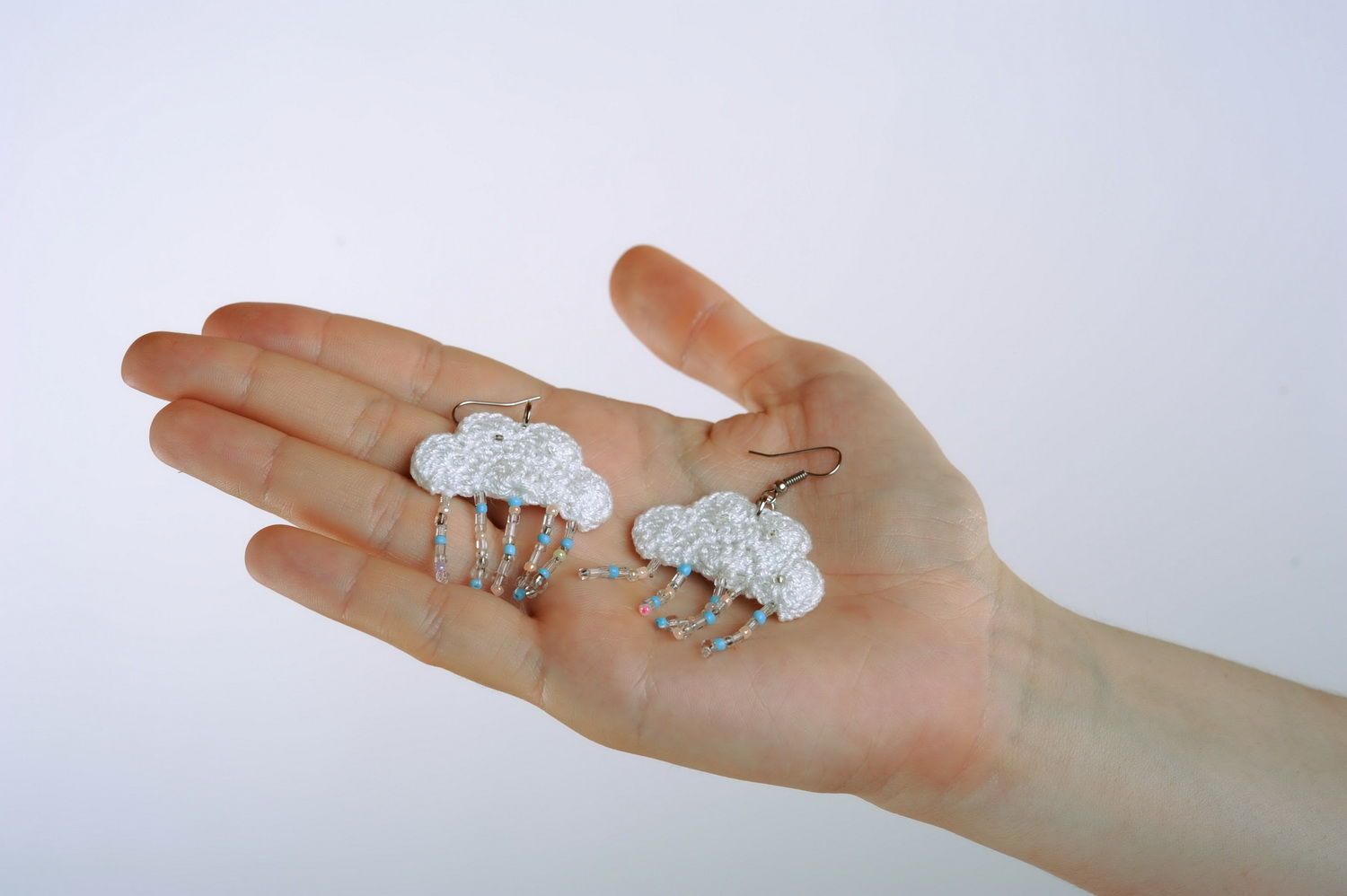 Acrylic earrings Clouds photo 5