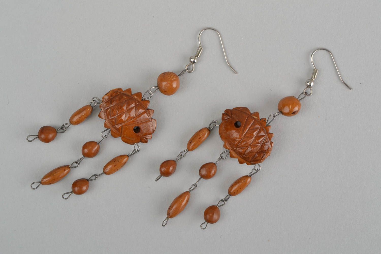 Unusual handmade earrings botanical jewelry fashion accessories for girls photo 2