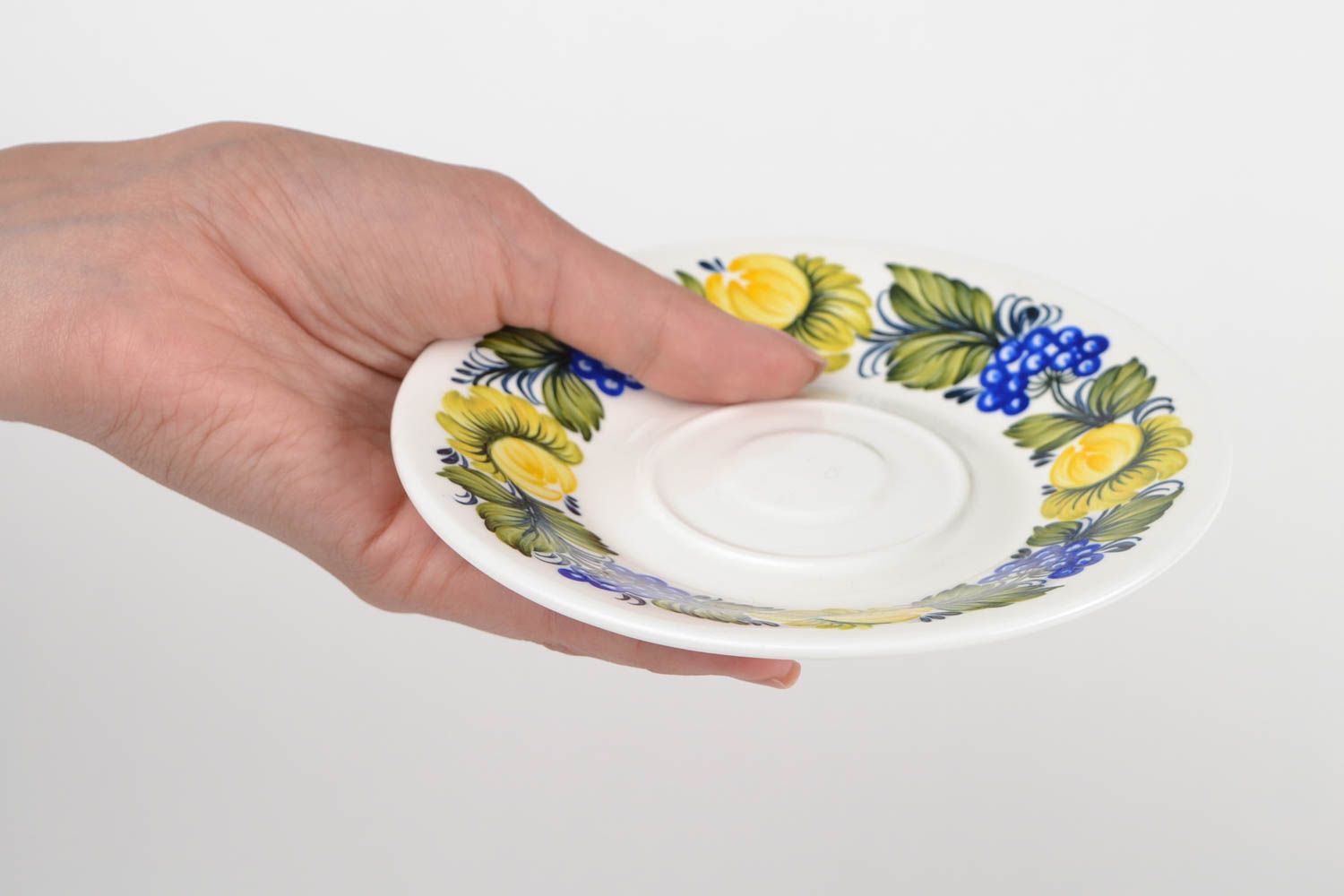 Unusual handmade porcelain saucer ceramic kitchenware table setting ideas photo 2