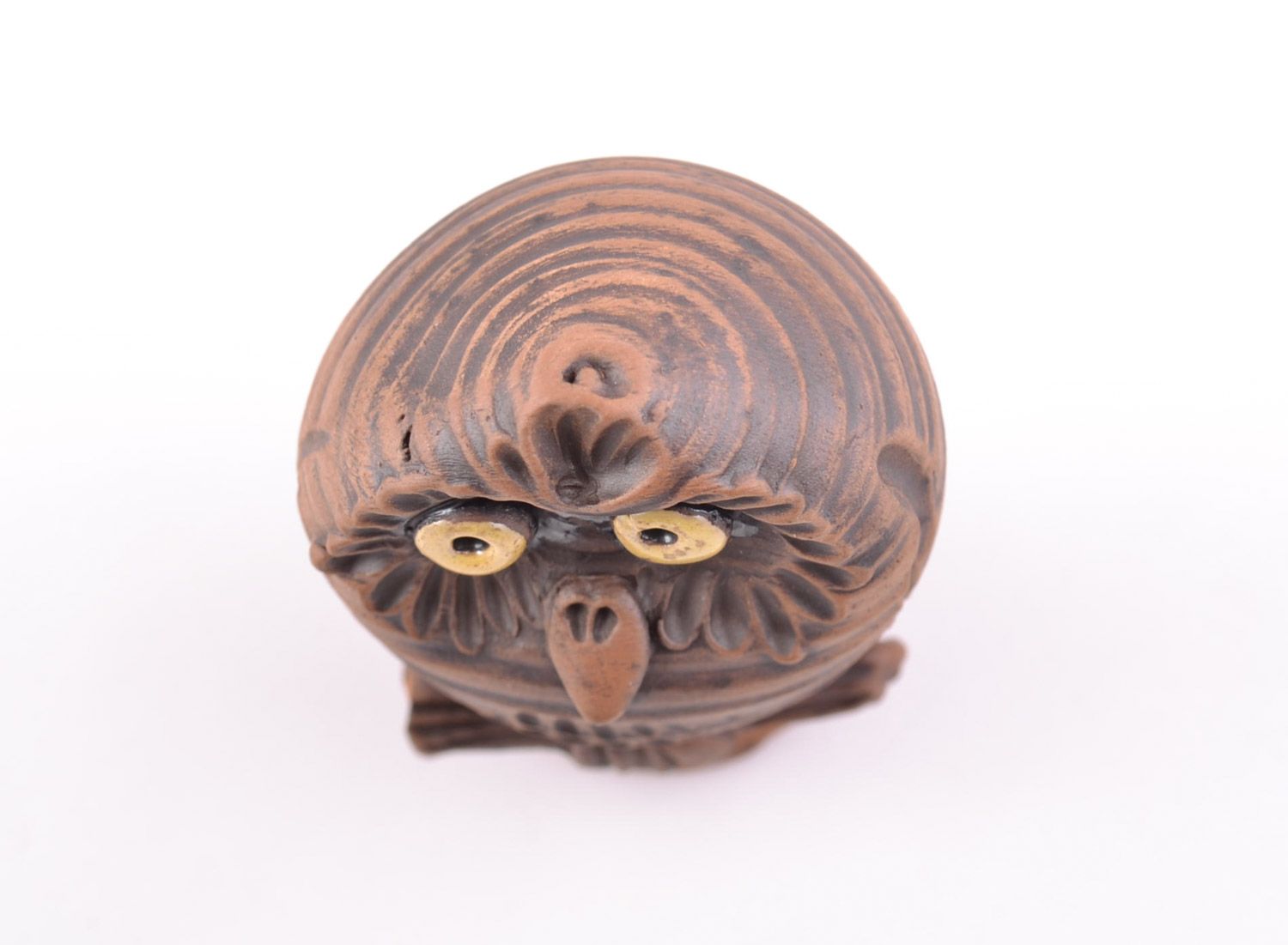 Unusual handmade ceramic statuette kilned with milk Owl photo 3