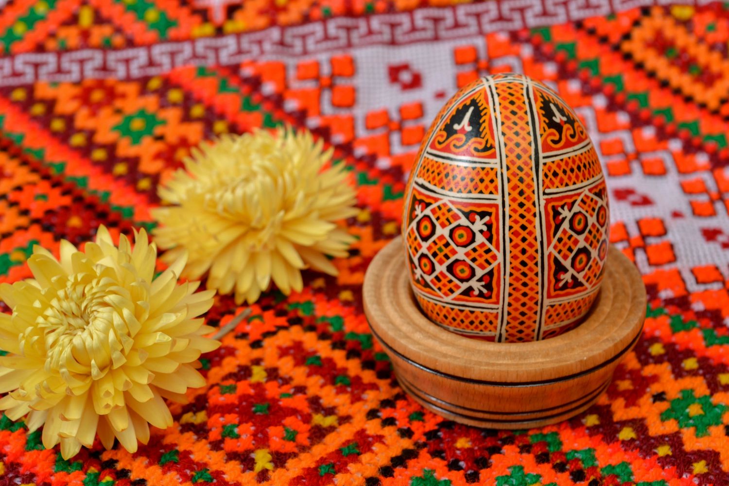 Handmade patterned Easter egg photo 1