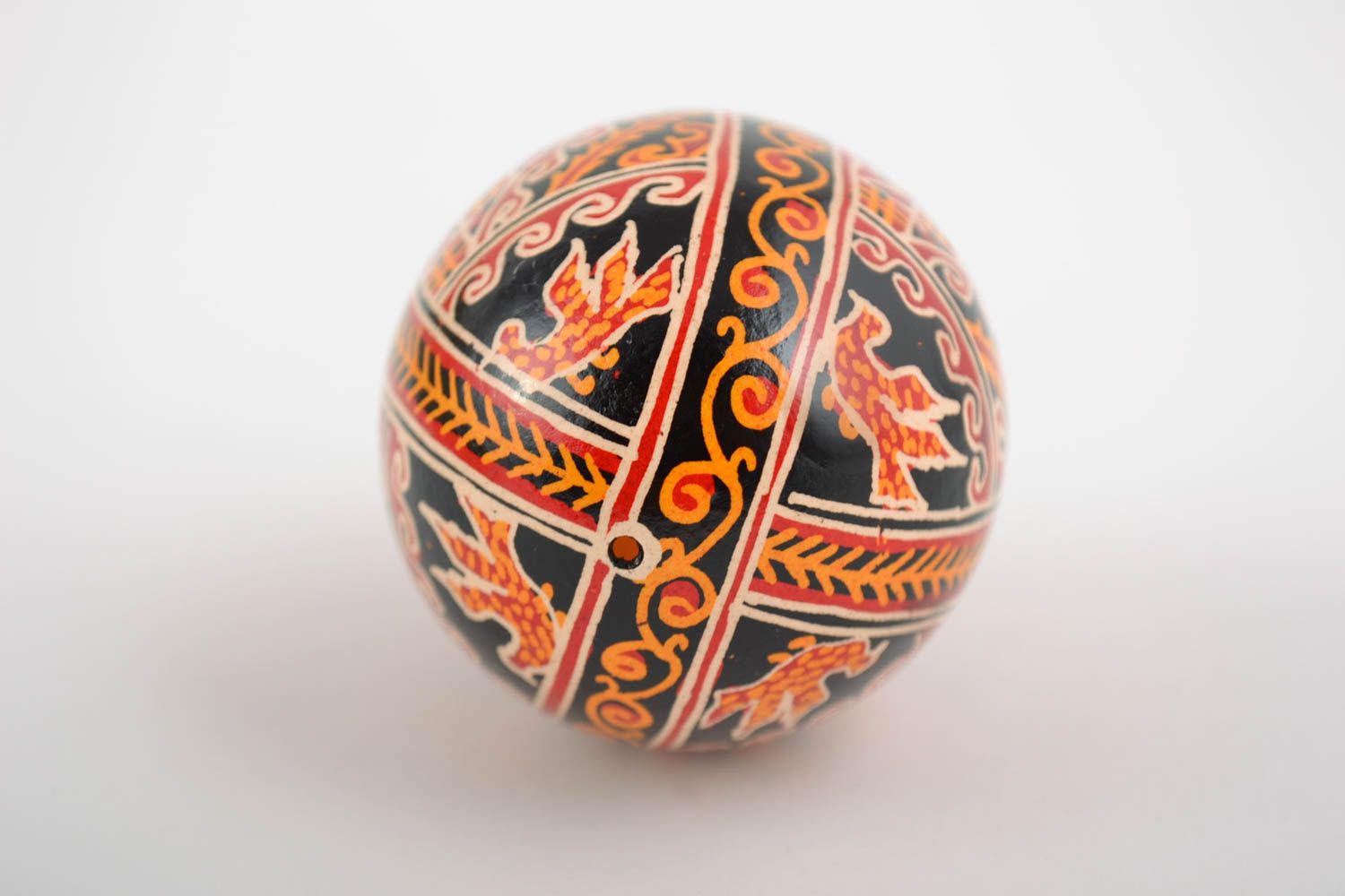 Beautiful gift homemade painted Easter egg with Slavic symbolics photo 5