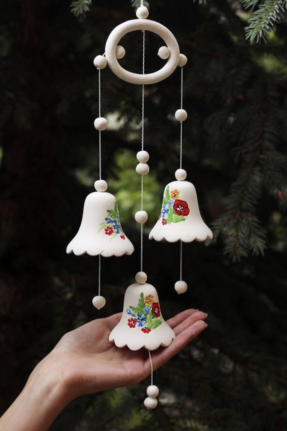 Ceramic bells with pattern photo 2