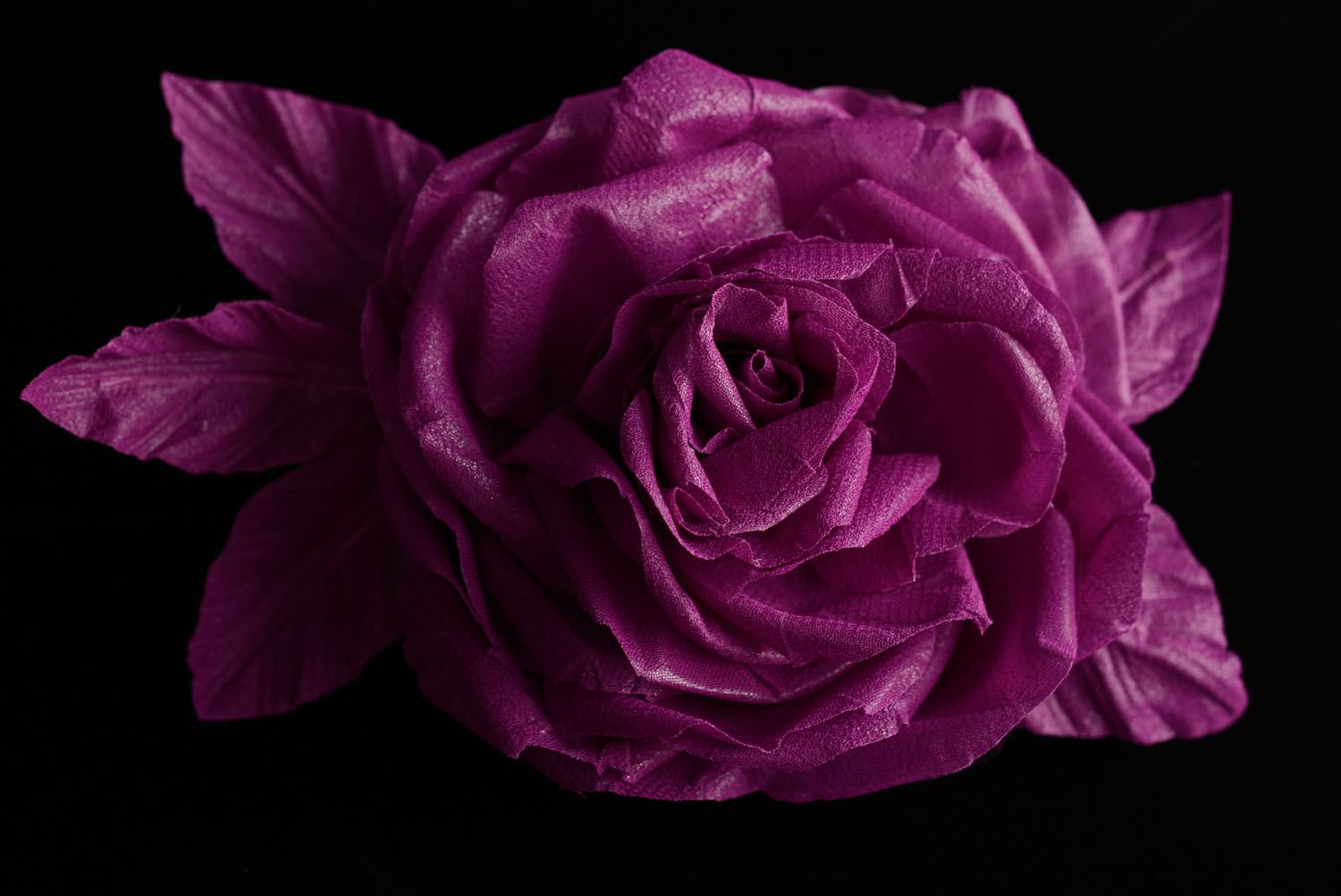 Fabric brooch-hair clip Purple Rose photo 1