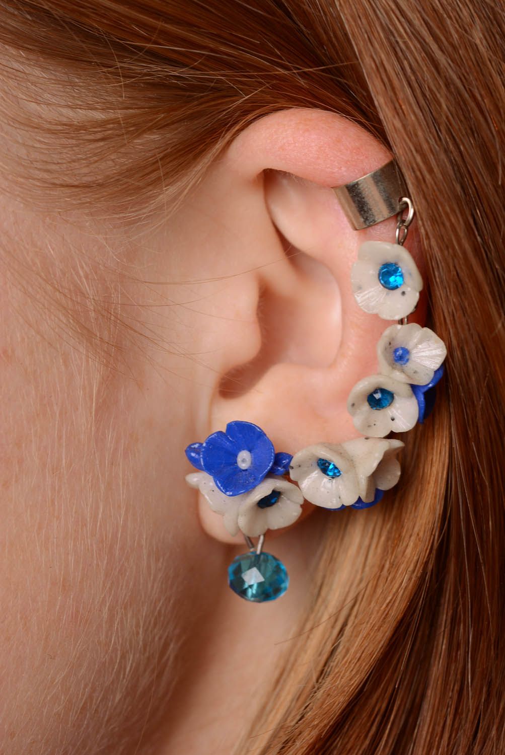 Polymer clay cuff earrings photo 3