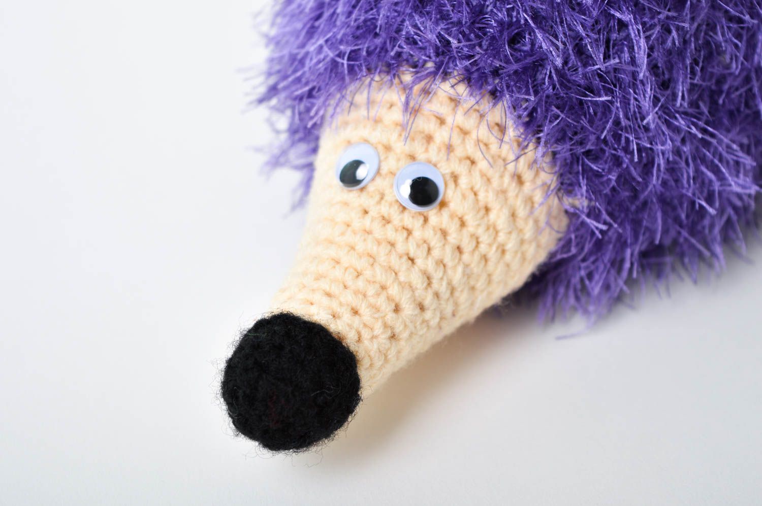 Animalito tejido a crochet juguete artesanal peluche original erizo morado foto 4