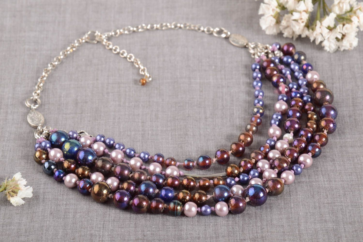 Handmade beaded necklace fashion accessories glass bead necklace fashion tips photo 1