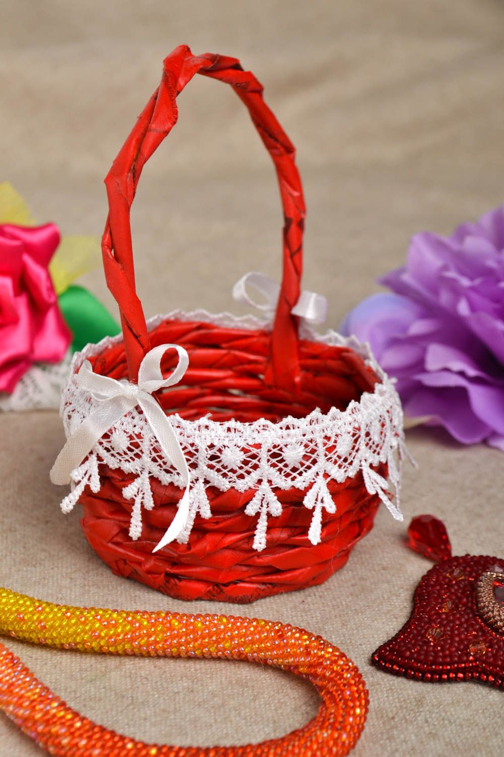 Handmade beautiful basket stylish home decor ideas woven basket for kitchen photo 1