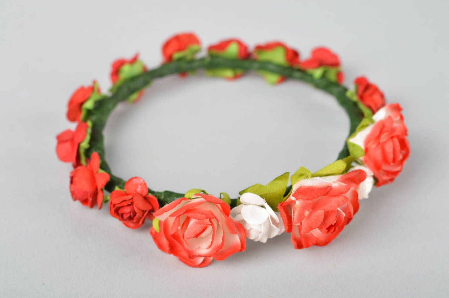 Браслет ручной работы украшение с цветами браслет с цветами Розы красивые фото 5