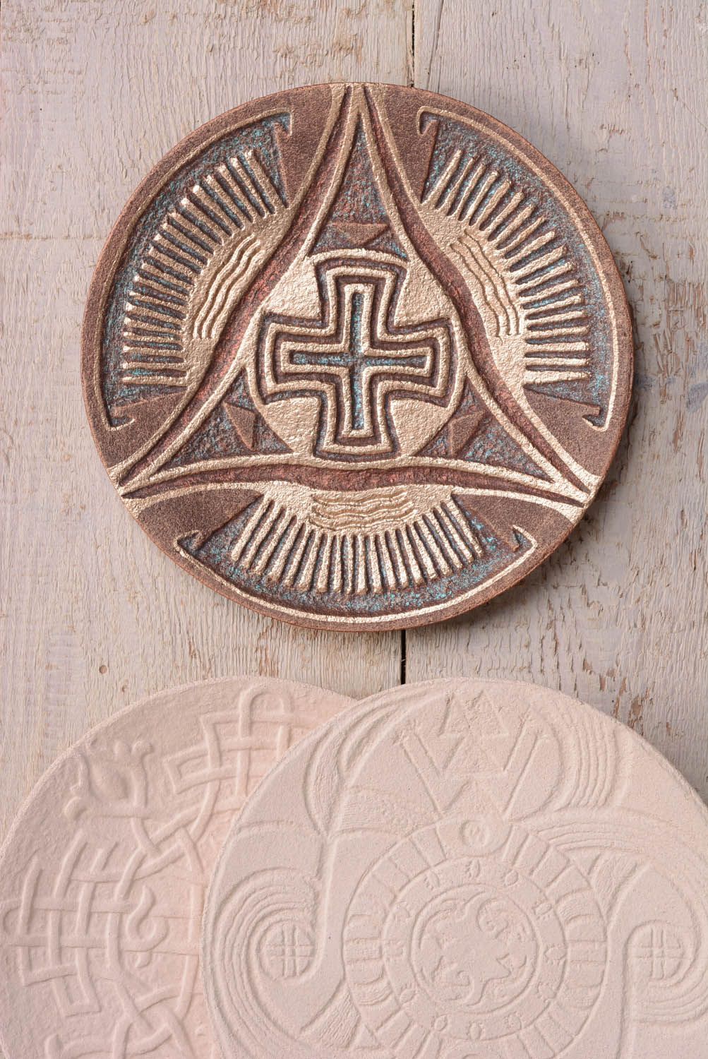 Clay charm plate Cross of Peace photo 3