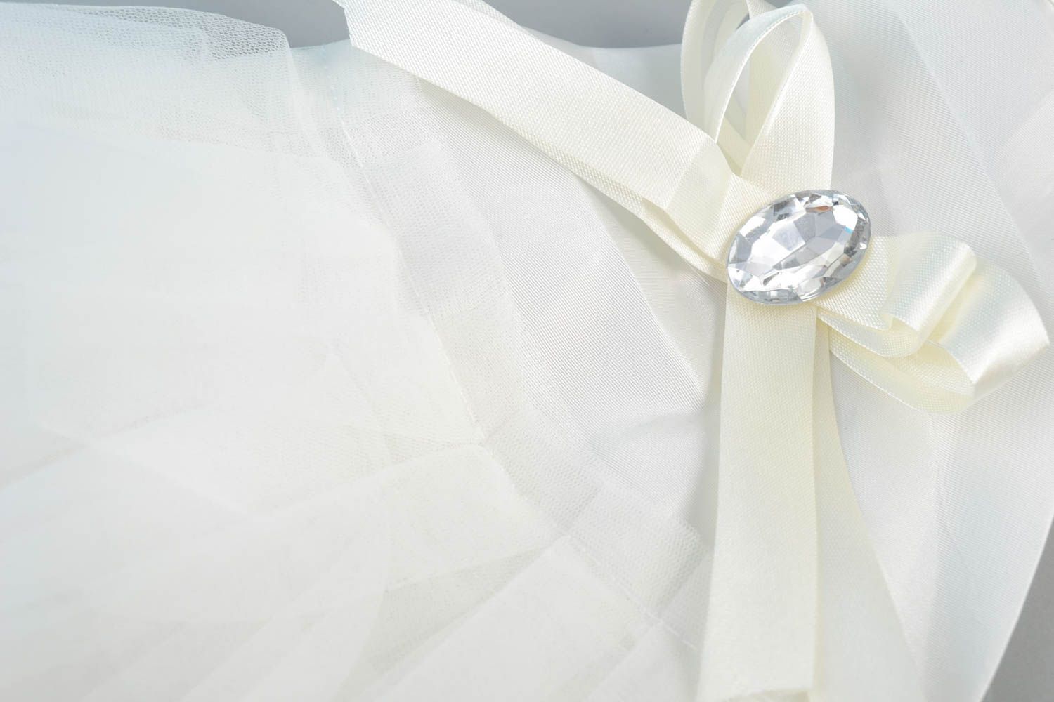 Feine schöne weiße handgemachte Flaschen Kleidung Brautkleid mit Strassstein foto 3