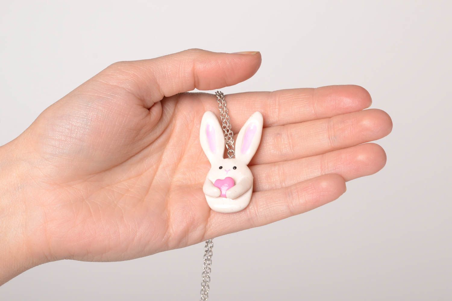 Polymer clay pendant handmade accessories bunny plastic pendant fashion jewelry photo 2