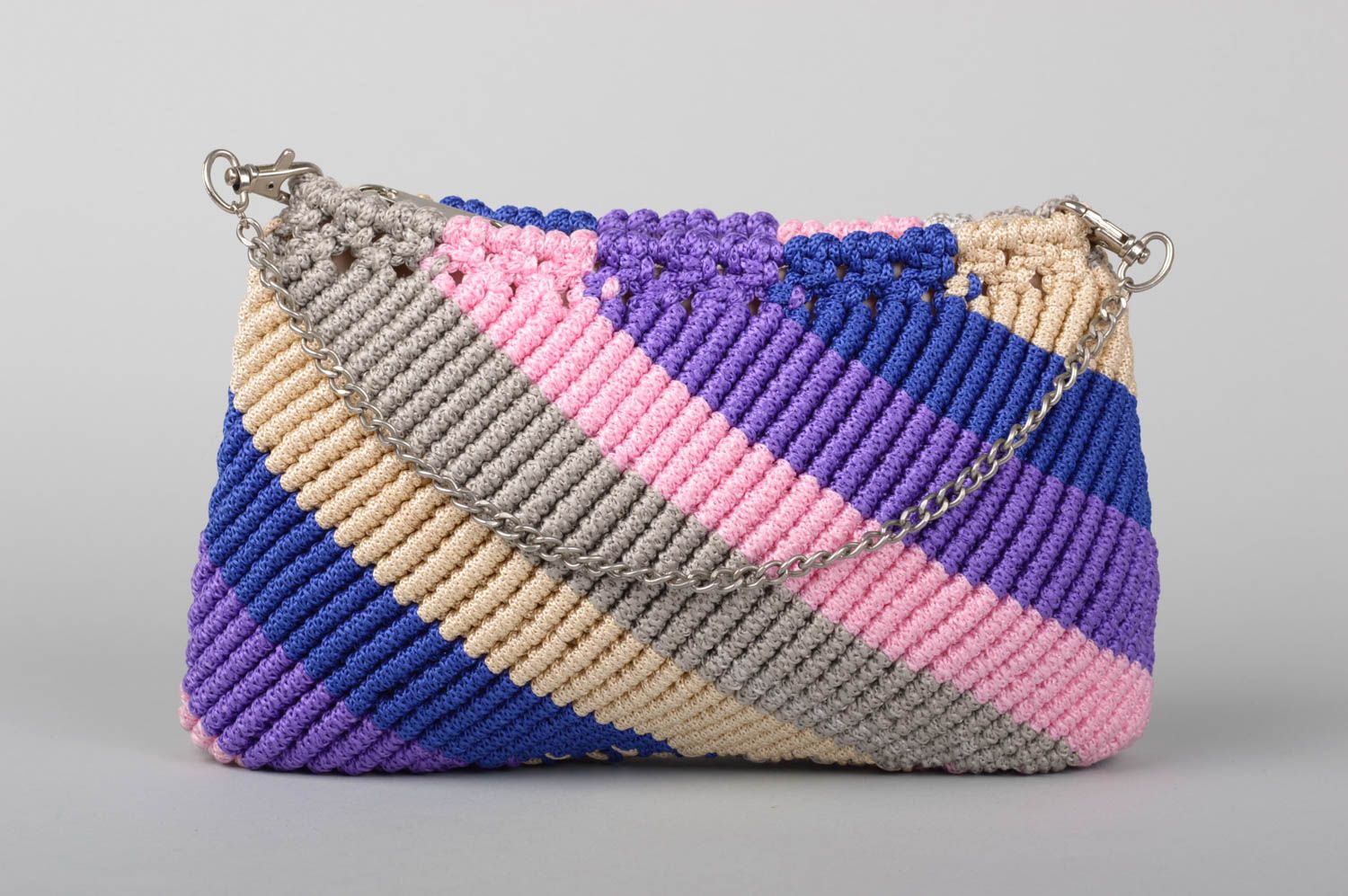 Bolso artesanal de cuerdas con cadena regalo para mujeres accesorio de moda foto 1