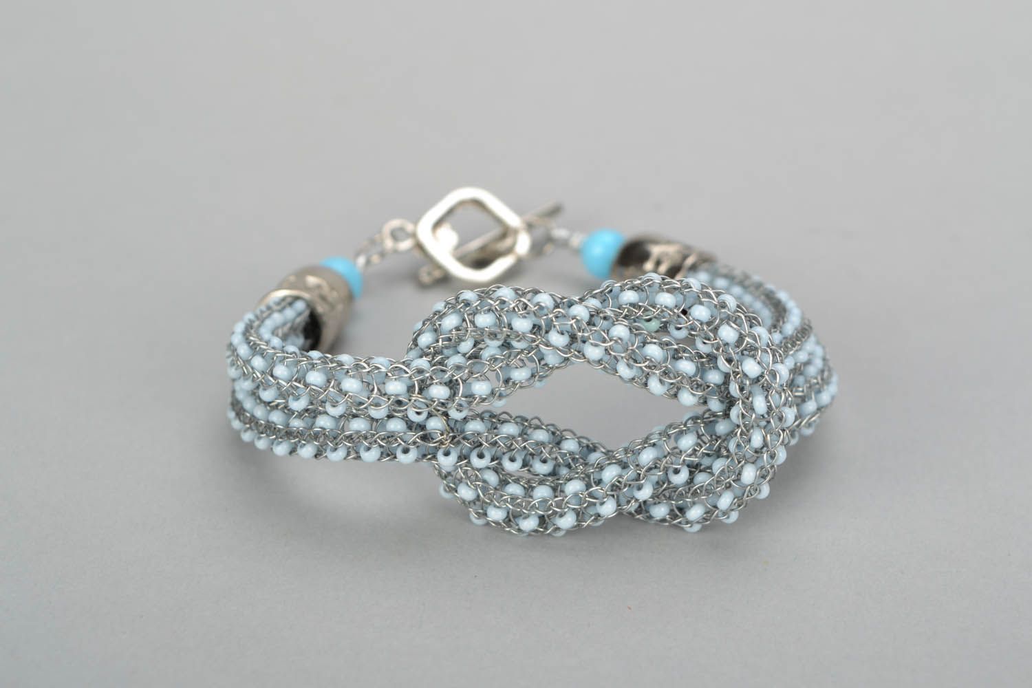 Bracelete de miçangas pulseiras femininas de metal foto 3