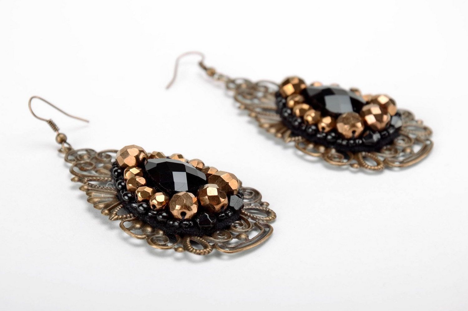 Earrings made of Czech crystals photo 3