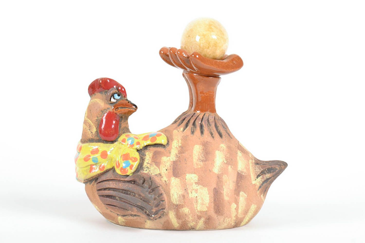 Keramik Spardose Huhn mit einem Ei foto 2
