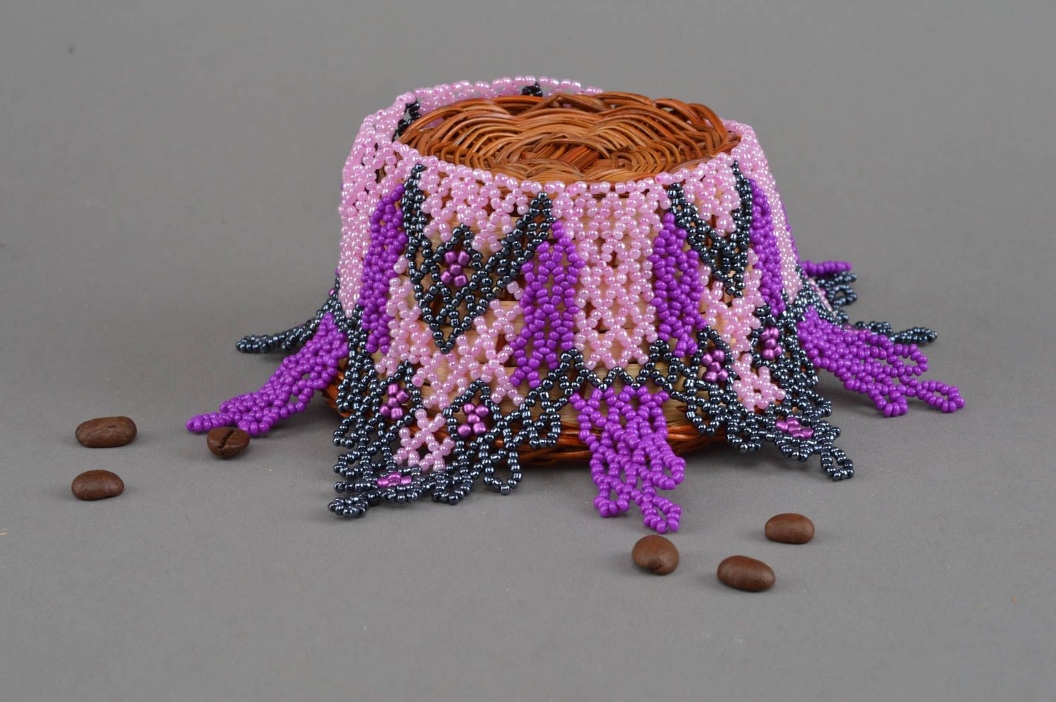 Collier en perles de rocaille fait main violet accessoire bijou pour femme photo 1