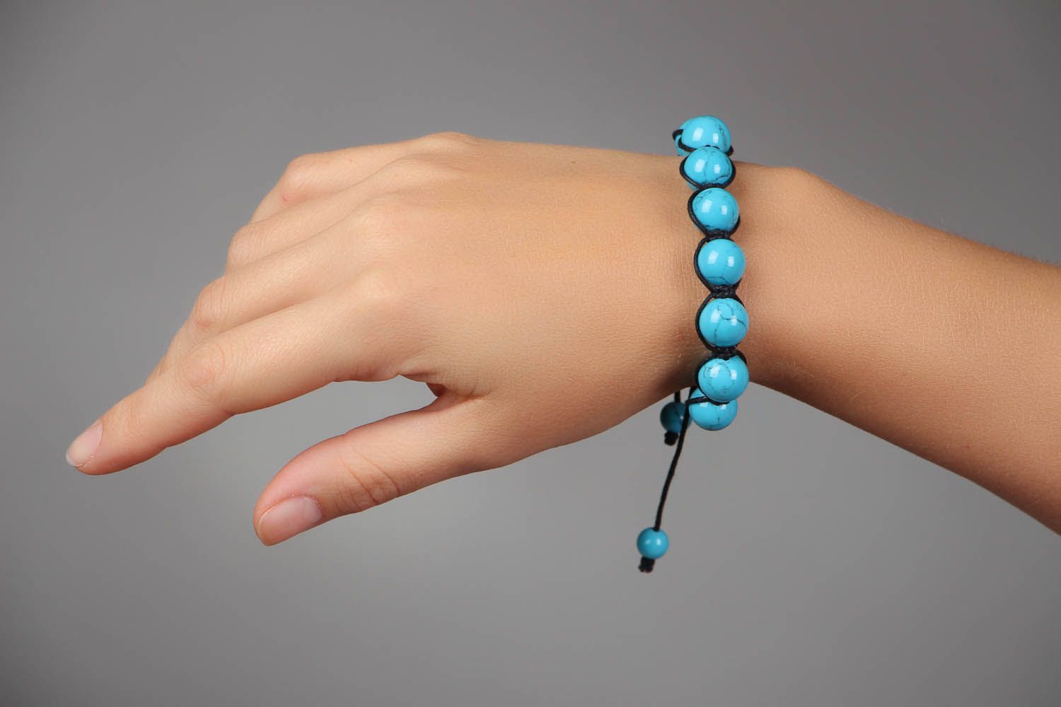 Bracelet fait main tressé avec turquoise photo 5