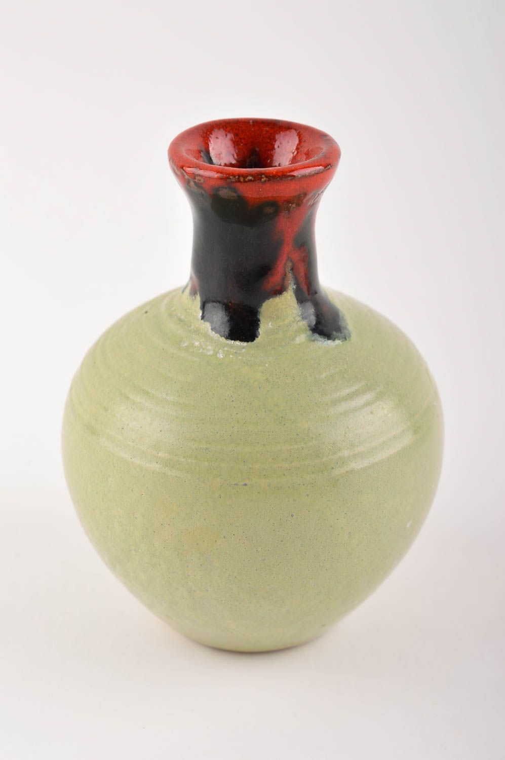 Vase argile fait main Vase rond Décoration intérieur Accessoire céramique photo 2