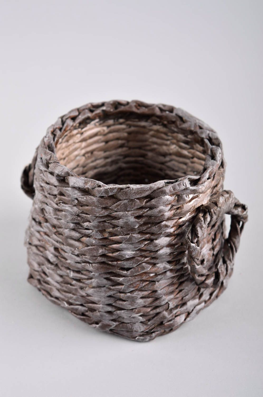 Handmade unusual paper basket stylish woven basket interior decor ideas photo 3