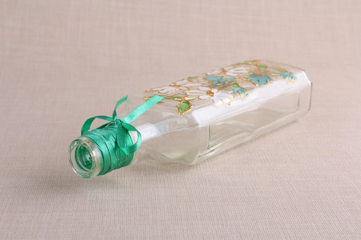 Dekorative Glasflasche mit Pfropfen foto 3