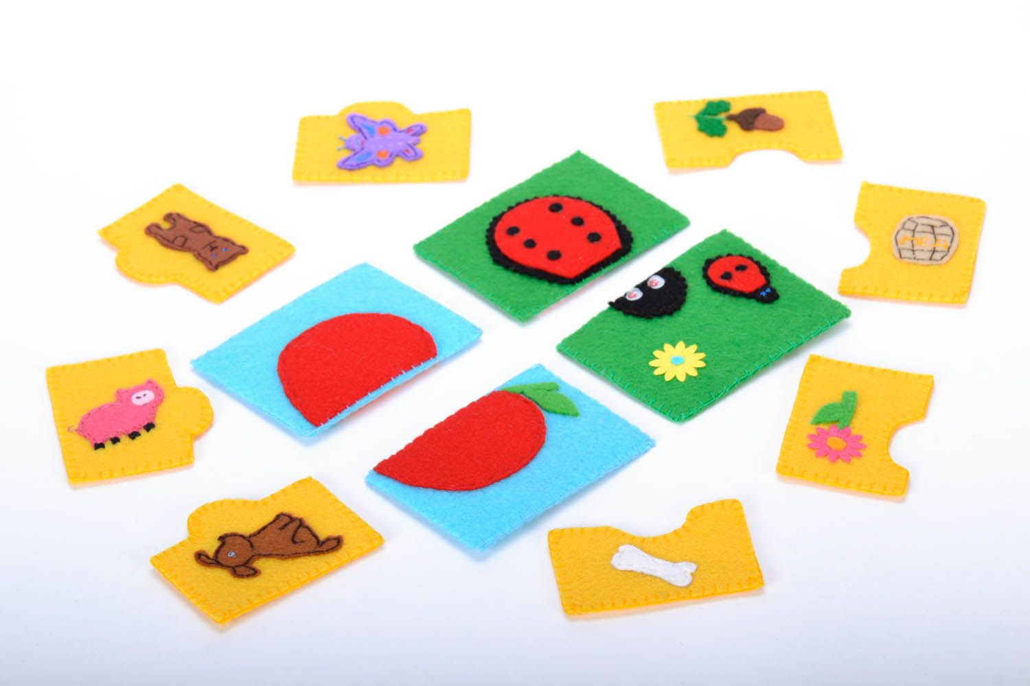 Puzzles pour enfant en tissu de feutre faits main originaux multicolores photo 3