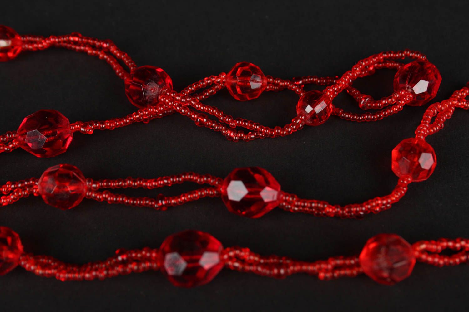 Handgefertigt Rocailles Kette Damen Collier Halskette Damen in Rot schön foto 4